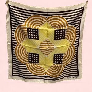 Vintage 60s-70’s Lanvin Paris silk luxury geometric scarf in original box luxury